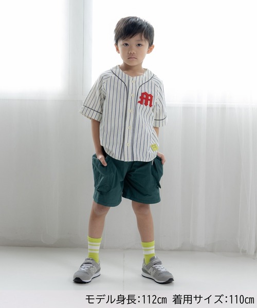 MAKE YOUR DAY(メイクユアデイ)の「ストライプベースボールシャツ■80~140cm(シャツ/ブラウス・キッズ・ブラック/アイボリー・90/120/80/100/110/130/140)」の9枚目の写真