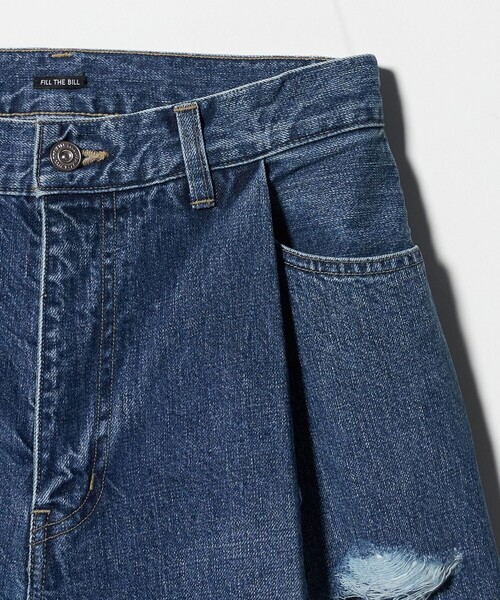 FILL THE BILL（フィルザビル）の「＜FILL THE BILL＞タック ワイド デニムパンツ（デニムパンツ・レディース・コバルトブルー/ライトグレー・26/27/28）」の7枚目の写真