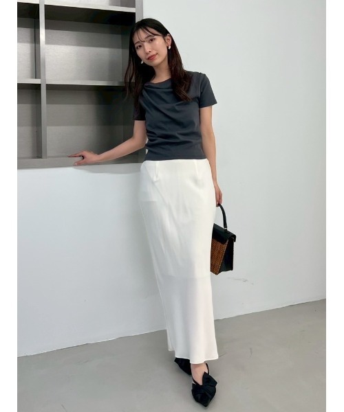 FRAY I.D(フレイアイディー)の「ドレープネックオフショルカットソー/ウォッシャブル(Tシャツ/カットソー・レディース・ライトブルー/その他/ホワイト/ピンク/ブラウン/チャコールグレー/ネイビー・1/0)」の18枚目の写真