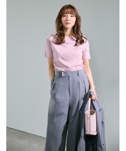 FRAY I.D（フレイアイディー）の「ドレープネックオフショルカットソー／ウォッシャブル（Tシャツ/カットソー・レディース・ライトブルー/その他/ホワイト/ピンク/ブラウン/チャコールグレー/ネイビー・1/0）」の18枚目の写真