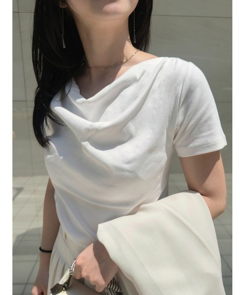 FRAY I.D(フレイアイディー)の「ドレープネックオフショルカットソー/ウォッシャブル(Tシャツ/カットソー・レディース・ライトブルー/その他/ホワイト/ピンク/ブラウン/チャコールグレー/ネイビー・1/0)」の20枚目の写真