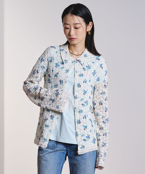 ROSE BUD(ローズバッド)の「(CREOLME)FLORAL LACE TOP(Tシャツ/カットソー・レディース・オフホワイト・ONE SIZE)」の2枚目の写真