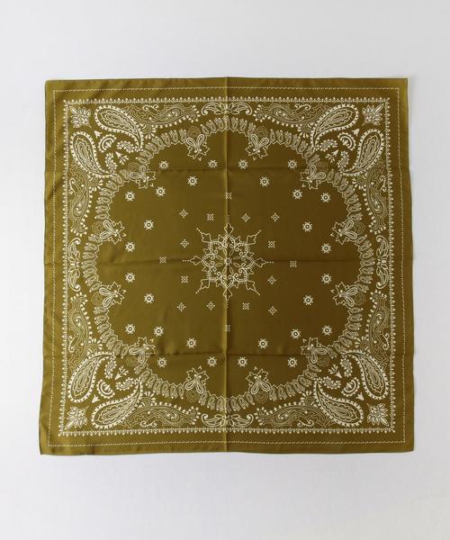 green label relaxing（グリーンレーベルリラクシング）の「KC バンダナPRT/スカーフ◆（バンダナ/スカーフ・レディース・ライトグレー/ダークグリーン/ライトブルー/ネイビー・FREE）」の3枚目の写真