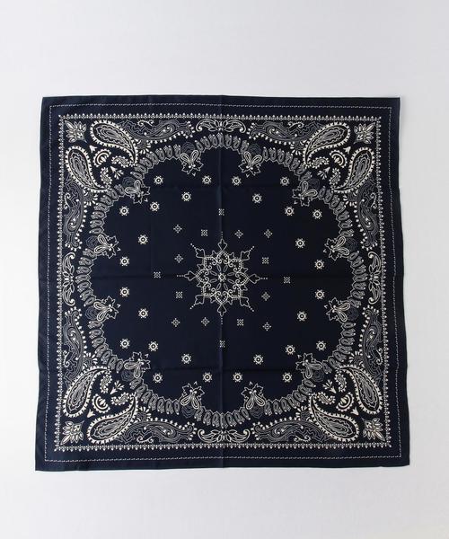 green label relaxing（グリーンレーベルリラクシング）の「KC バンダナPRT/スカーフ◆（バンダナ/スカーフ・レディース・ライトグレー/ダークグリーン/ライトブルー/ネイビー・FREE）」の7枚目の写真