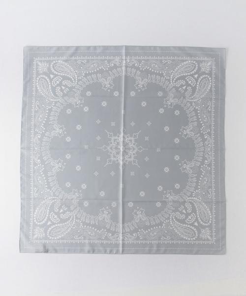 green label relaxing（グリーンレーベルリラクシング）の「KC バンダナPRT/スカーフ◆（バンダナ/スカーフ・レディース・ライトグレー/ダークグリーン/ライトブルー/ネイビー・FREE）」の8枚目の写真