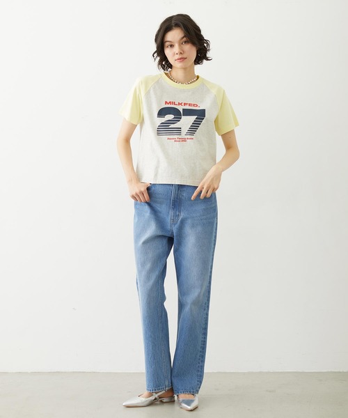 MILKFED.（ミルクフェド）の「27 SLICE LOGO COMPACT B/B TEE（Tシャツ/カットソー・レディース・オートミール/チャコール/ホワイト・S/M）」の8枚目の写真