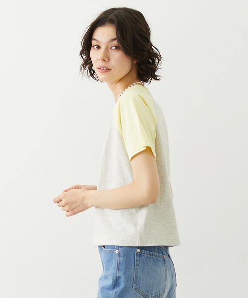 MILKFED.（ミルクフェド）の「27 SLICE LOGO COMPACT B/B TEE（Tシャツ/カットソー・レディース・オートミール/チャコール/ホワイト・S/M）」の4枚目の写真