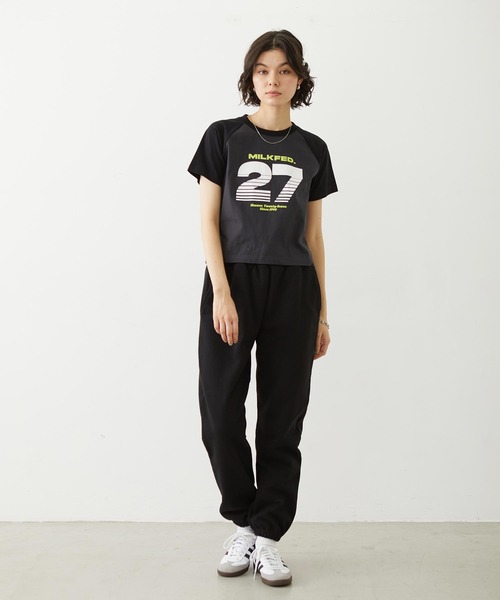 MILKFED.（ミルクフェド）の「27 SLICE LOGO COMPACT B/B TEE（Tシャツ/カットソー・レディース・オートミール/チャコール/ホワイト・S/M）」の16枚目の写真