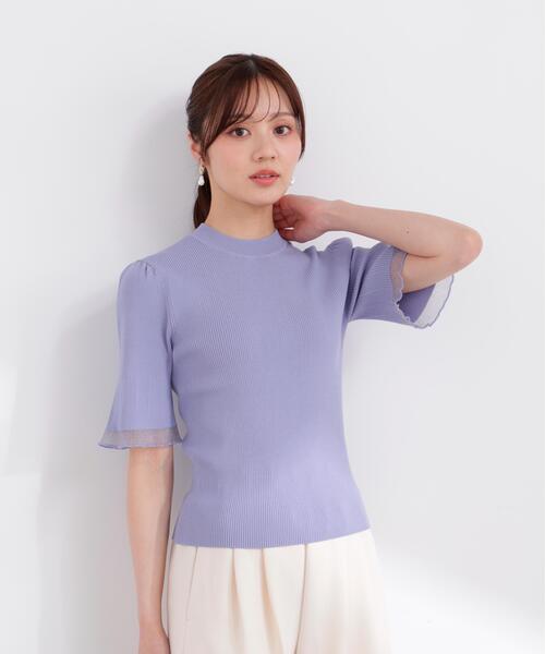 PROPORTION BODY DRESSING(プロポーションボディドレッシング)の「部分シアー半袖ニット / 1216170403(ニット/セーター・レディース・ホワイト系その他/ピンク/イエロー/ネイビー/ブルー・SMALL/MEDIUM)」の7枚目の写真