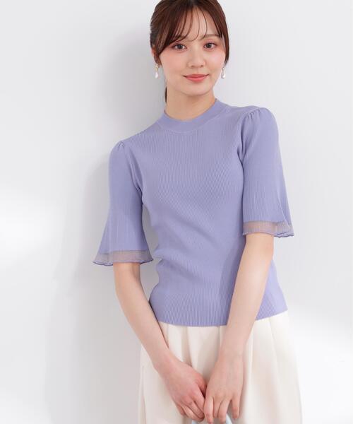 PROPORTION BODY DRESSING(プロポーションボディドレッシング)の「部分シアー半袖ニット / 1216170403(ニット/セーター・レディース・ホワイト系その他/ピンク/イエロー/ネイビー/ブルー・SMALL/MEDIUM)」の8枚目の写真