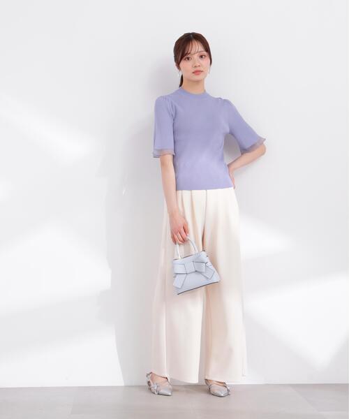PROPORTION BODY DRESSING(プロポーションボディドレッシング)の「部分シアー半袖ニット / 1216170403(ニット/セーター・レディース・ホワイト系その他/ピンク/イエロー/ネイビー/ブルー・SMALL/MEDIUM)」の9枚目の写真