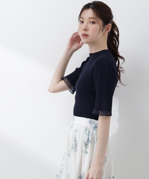 PROPORTION BODY DRESSING(プロポーションボディドレッシング)の「部分シアー半袖ニット / 1216170403(ニット/セーター・レディース・ホワイト系その他/ピンク/イエロー/ネイビー/ブルー・SMALL/MEDIUM)」の12枚目の写真