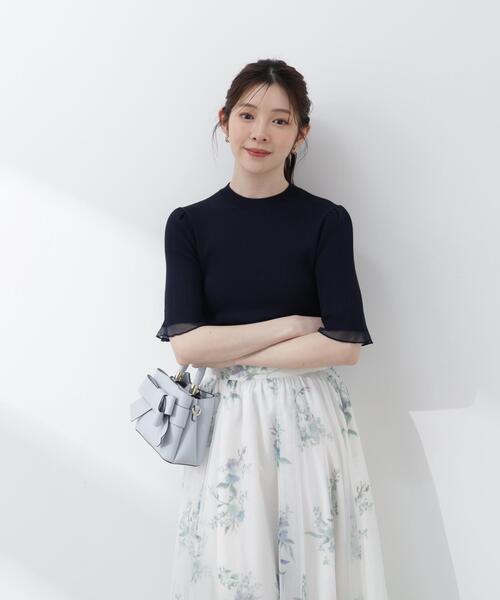 PROPORTION BODY DRESSING(プロポーションボディドレッシング)の「部分シアー半袖ニット / 1216170403(ニット/セーター・レディース・ホワイト系その他/ピンク/イエロー/ネイビー/ブルー・SMALL/MEDIUM)」の13枚目の写真