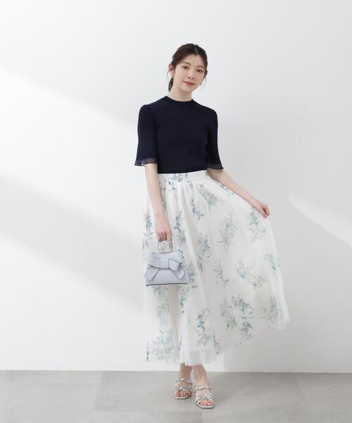 PROPORTION BODY DRESSING(プロポーションボディドレッシング)の「部分シアー半袖ニット / 1216170403(ニット/セーター・レディース・ホワイト系その他/ピンク/イエロー/ネイビー/ブルー・SMALL/MEDIUM)」の15枚目の写真