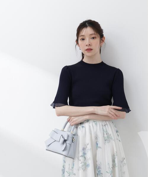 PROPORTION BODY DRESSING(プロポーションボディドレッシング)の「部分シアー半袖ニット / 1216170403(ニット/セーター・レディース・ホワイト系その他/ピンク/イエロー/ネイビー/ブルー・SMALL/MEDIUM)」の17枚目の写真