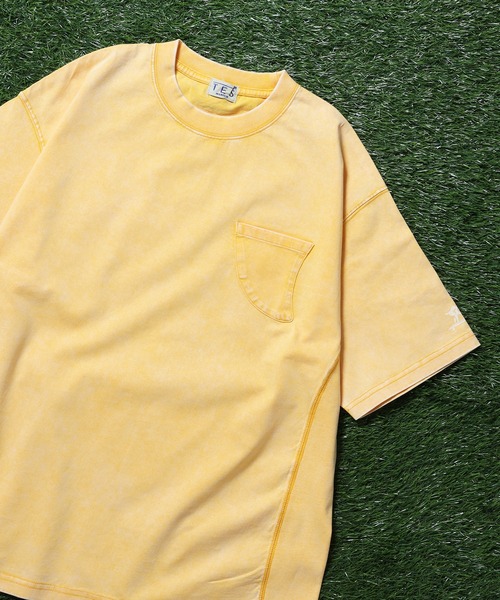 The Endless Summer(エンドレスサマー)の「TES CHEMICAL WASH FIN POCKET T-SHIRT / ビッグシルエットTシャツ(Tシャツ/カットソー・メンズ・ブラック/チャコール/ネイビー/イエロー/オレンジ/ピンク・X-LARGE/LARGE/MEDIUM/SMALL)」の4枚目の写真