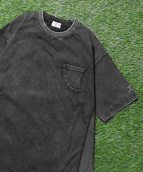 The Endless Summer(エンドレスサマー)の「TES CHEMICAL WASH FIN POCKET T-SHIRT / ビッグシルエットTシャツ(Tシャツ/カットソー・メンズ・ブラック/チャコール/ネイビー/イエロー/オレンジ/ピンク・X-LARGE/LARGE/MEDIUM/SMALL)」の1枚目の写真