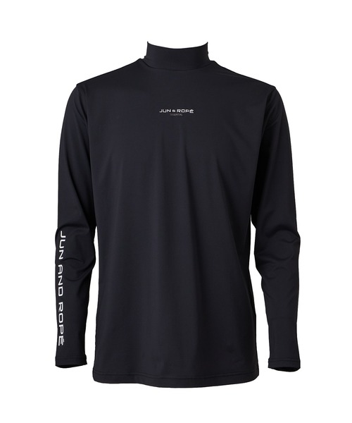 JUN&ROPE'(ジュンアンドロペ)の「【ESSENTIAL】長袖モックネックシャツ/UV・吸水速乾(Tシャツ/カットソー・メンズ・ブラック/ホワイト・L/XL/M)」の1枚目の写真