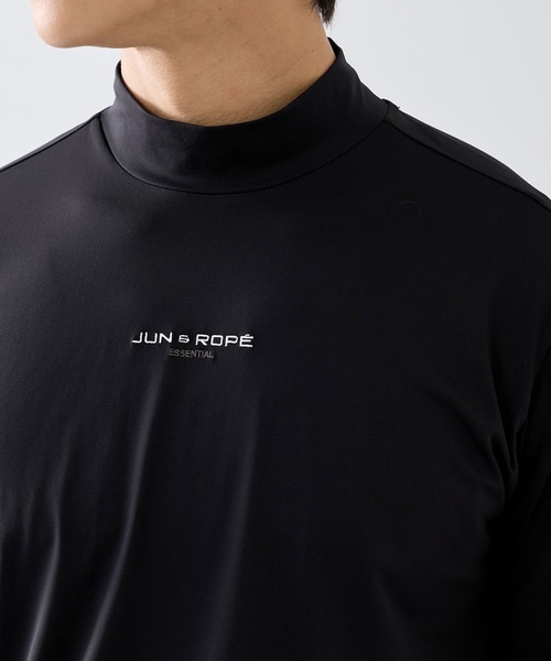 JUN&ROPE'(ジュンアンドロペ)の「【ESSENTIAL】長袖モックネックシャツ/UV・吸水速乾(Tシャツ/カットソー・メンズ・ブラック/ホワイト・L/XL/M)」の4枚目の写真