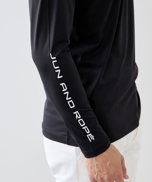 JUN&ROPE'(ジュンアンドロペ)の「【ESSENTIAL】長袖モックネックシャツ/UV・吸水速乾(Tシャツ/カットソー・メンズ・ブラック/ホワイト・L/XL/M)」の5枚目の写真