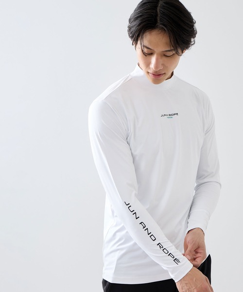 JUN&ROPE'(ジュンアンドロペ)の「【ESSENTIAL】長袖モックネックシャツ/UV・吸水速乾(Tシャツ/カットソー・メンズ・ブラック/ホワイト・L/XL/M)」の18枚目の写真
