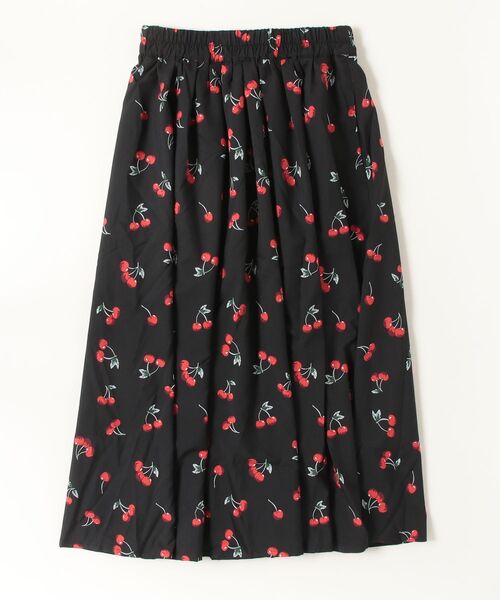 sandy（サンディー）の「プリントタック＆ギャザースカート（スカート・レディース・グリーン/ブルー/オフホワイト/ブラック・FREE）」の2枚目の写真