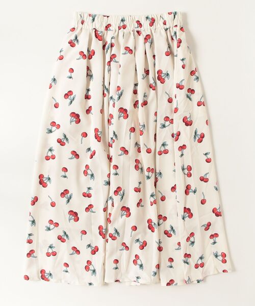 sandy（サンディー）の「プリントタック＆ギャザースカート（スカート・レディース・グリーン/ブルー/オフホワイト/ブラック・FREE）」の5枚目の写真