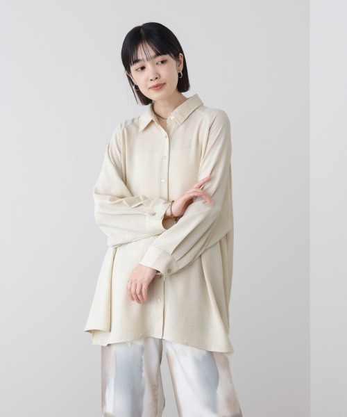 Bou Jeloud(ブージュルード)の「麻ライクAラインチュニック(チュニック・レディース・イエロー/ホワイト系その他/ブラック/ブルー・38)」の6枚目の写真