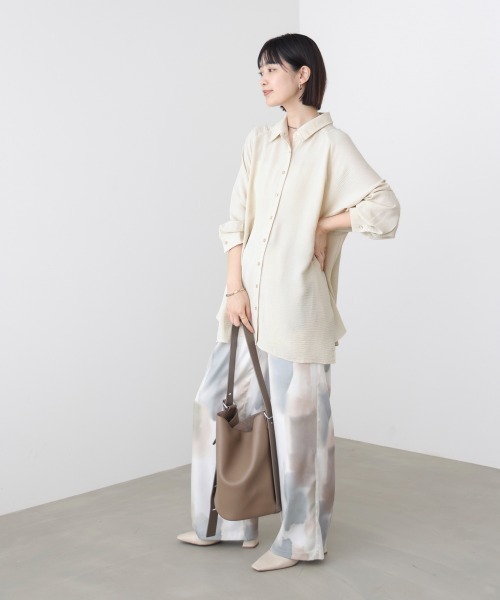 Bou Jeloud(ブージュルード)の「麻ライクAラインチュニック(チュニック・レディース・イエロー/ホワイト系その他/ブラック/ブルー・38)」の7枚目の写真