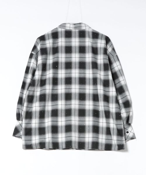 CECIL McBEE(セシルマクビー)の「ラインストーン付きエコチェックシャツ(シャツ/ブラウス・レディース・ブラック/ブルー・LARGE/MEDIUM)」の3枚目の写真