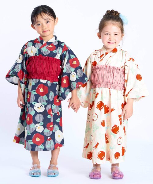 Ampersand（アンパサンド）の「【リンク】1人で着られる　簡単かぶり浴衣（浴衣・キッズ・ネイビー/ラベンダー/キナリ/イエロー・130/120/110/100/90/80/140）」の5枚目の写真