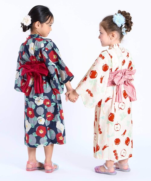 Ampersand（アンパサンド）の「【リンク】1人で着られる　簡単かぶり浴衣（浴衣・キッズ・ネイビー/ラベンダー/キナリ/イエロー・130/120/110/100/90/80/140）」の6枚目の写真