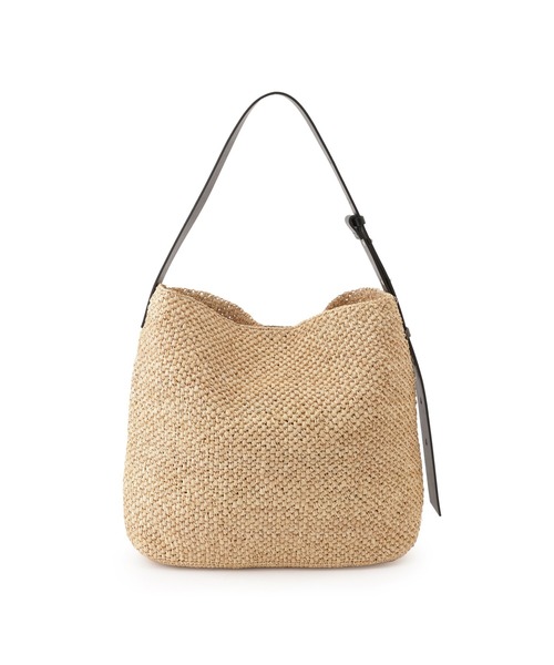SALON adam et rope'(サロン アダム エ ロペ)の「【W S(ドゥーブル)】レザーハンドルラフィアバッグ(ショルダーバッグ・レディース・ベージュ・FREE)」の4枚目の写真