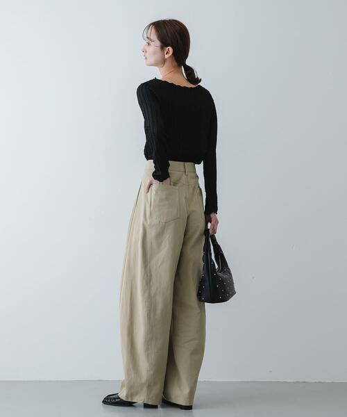 SENSE OF PLACE by URBAN RESEARCH(センスオブプレイスバイアーバンリサーチ)の「ジャガードクロップドトップ(Tシャツ/カットソー・レディース・ベージュ/アイボリー/ブラック・ONE)」の22枚目の写真