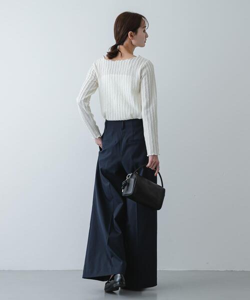 SENSE OF PLACE by URBAN RESEARCH(センスオブプレイスバイアーバンリサーチ)の「ジャガードクロップドトップ(Tシャツ/カットソー・レディース・ベージュ/アイボリー/ブラック・ONE)」の8枚目の写真