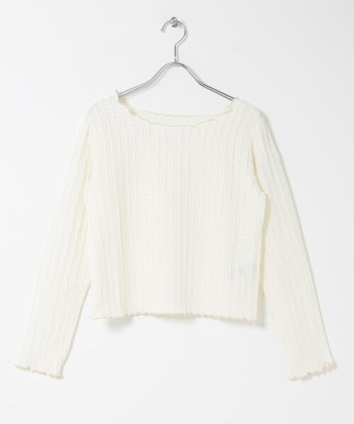 SENSE OF PLACE by URBAN RESEARCH(センスオブプレイスバイアーバンリサーチ)の「ジャガードクロップドトップ(Tシャツ/カットソー・レディース・ベージュ/アイボリー/ブラック・ONE)」の9枚目の写真