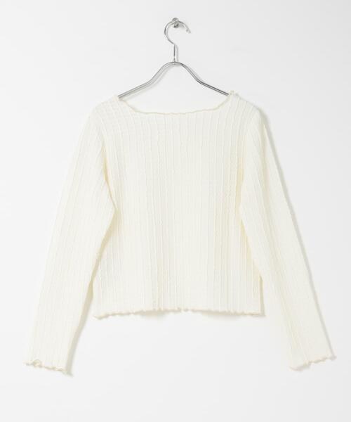 SENSE OF PLACE by URBAN RESEARCH(センスオブプレイスバイアーバンリサーチ)の「ジャガードクロップドトップ(Tシャツ/カットソー・レディース・ベージュ/アイボリー/ブラック・ONE)」の11枚目の写真