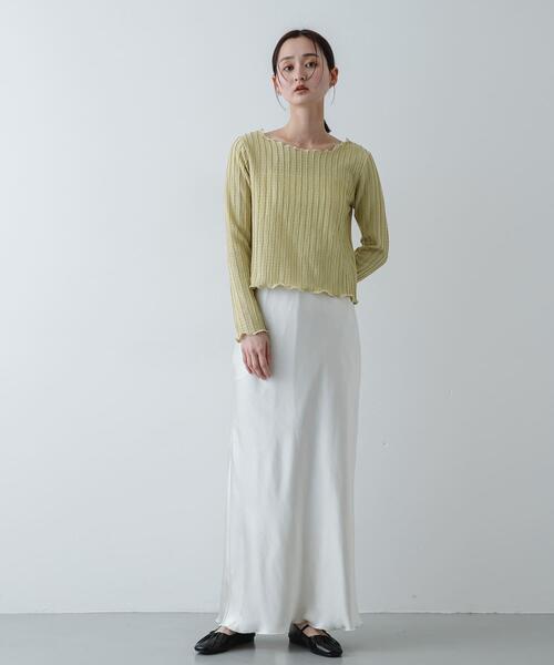 SENSE OF PLACE by URBAN RESEARCH(センスオブプレイスバイアーバンリサーチ)の「ジャガードクロップドトップ(Tシャツ/カットソー・レディース・ベージュ/アイボリー/ブラック・ONE)」の18枚目の写真