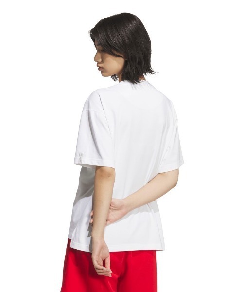 adidas(アディダス)の「アディダス adidas エッセンシャルズ プラス スモールロゴ ルーズフィット半袖Tシャツ(Tシャツ/カットソー・レディース・ブルー/ホワイト・S/M/L/XL)」の3枚目の写真
