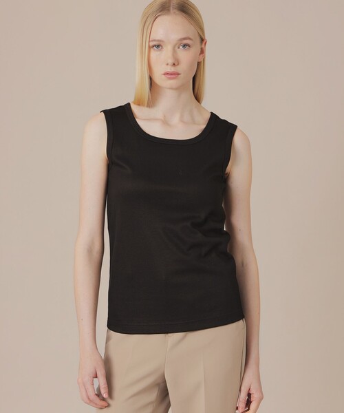 MACKINTOSH LONDON(マッキントッシュ ロンドン)の「シャインリブタンクトップ(Tシャツ/カットソー・レディース・オフホワイト/グレー系その他/ブラック・38)」の3枚目の写真