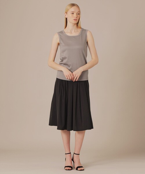 MACKINTOSH LONDON(マッキントッシュ ロンドン)の「シャインリブタンクトップ(Tシャツ/カットソー・レディース・オフホワイト/グレー系その他/ブラック・38)」の6枚目の写真