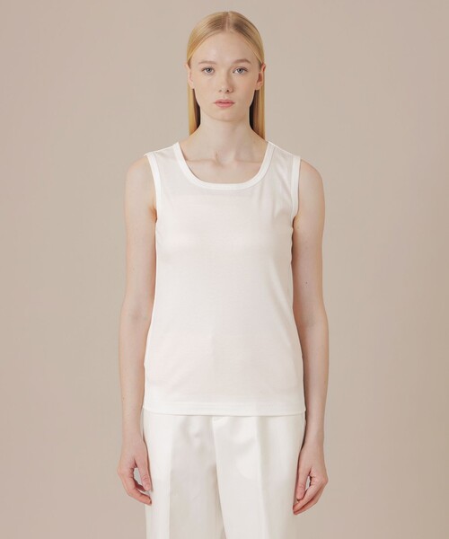 MACKINTOSH LONDON(マッキントッシュ ロンドン)の「シャインリブタンクトップ(Tシャツ/カットソー・レディース・オフホワイト/グレー系その他/ブラック・38)」の8枚目の写真