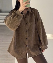 【立体感が出せる袖タック】長袖 レギュラーカラー シャツ風 ニットカーディガン レディース