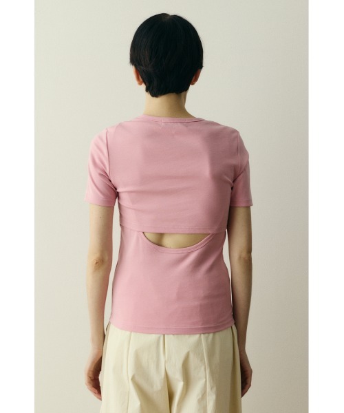 HeRIN.CYE（ヘリンドットサイ）の「Back open cut tops　　バックオープンカットトップス（Tシャツ/カットソー・レディース・ライトピンク/ブラック/オフホワイト・FREE）」の17枚目の写真
