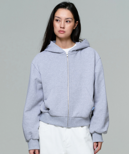 UNISEX ERA OVERSIZED HOODED ZIP‑UP — оверсайз худи‑зип, Melange Gray