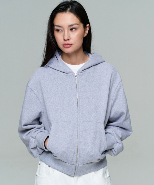 ERA(エラ)の「UNISEX ERA OVERSIZED HOODED ZIP-UP - MELANGE GRAY(パーカー・レディース・グレー・LARGE/SMALL/MEDIUM)」の2枚目の写真