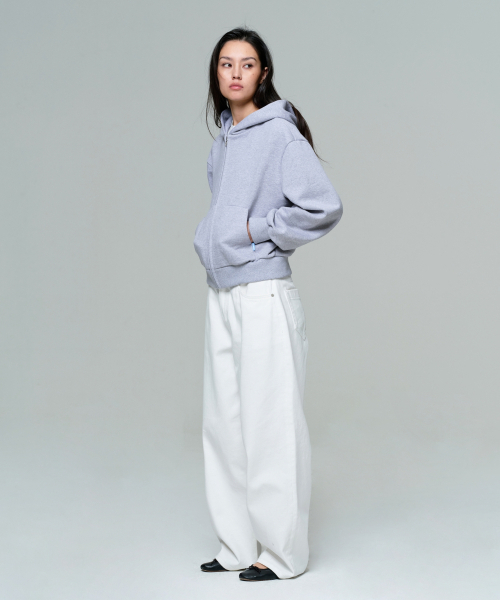 ERA(エラ)の「UNISEX ERA OVERSIZED HOODED ZIP-UP - MELANGE GRAY(パーカー・レディース・グレー・LARGE/SMALL/MEDIUM)」の5枚目の写真