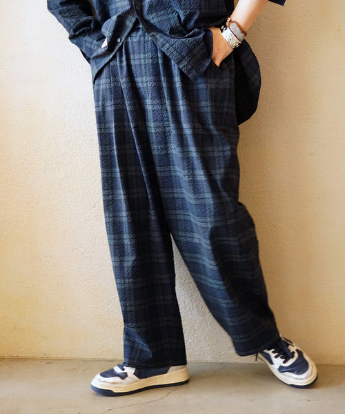 JOURNAL STANDARD LUXE(ジャーナルスタンダード ラックス)の「サッカー イージーパンツ(その他パンツ・レディース・ブラウン/ネイビー・FREE)」の2枚目の写真