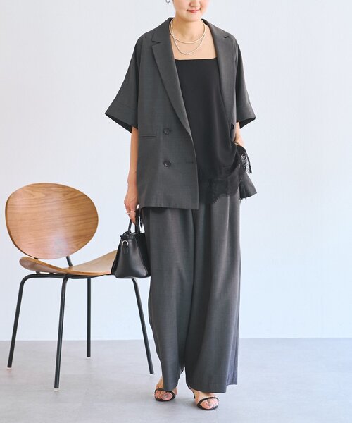 LIVETART（リヴェタート）の「エステルシャンブレージャケット《LIVETART》（テーラードジャケット・レディース・ベージュ/グレー・FREE）」の5枚目の写真