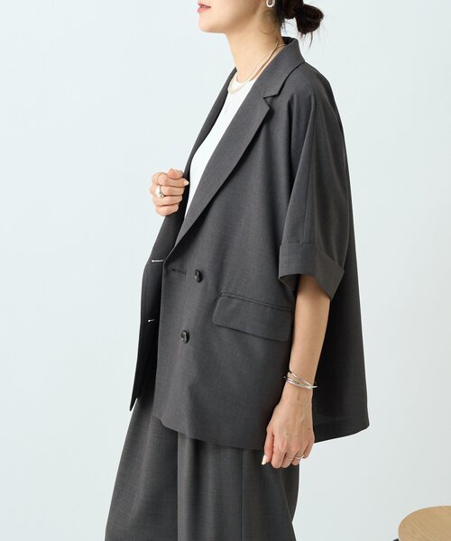 LIVETART（リヴェタート）の「エステルシャンブレージャケット《LIVETART》（テーラードジャケット・レディース・ベージュ/グレー・FREE）」の9枚目の写真